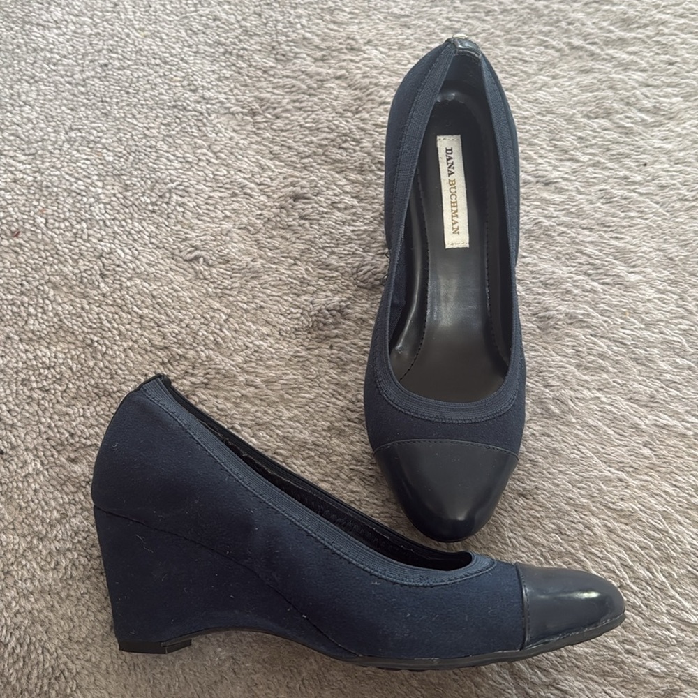 3 for $15 dana buchman blue wedges